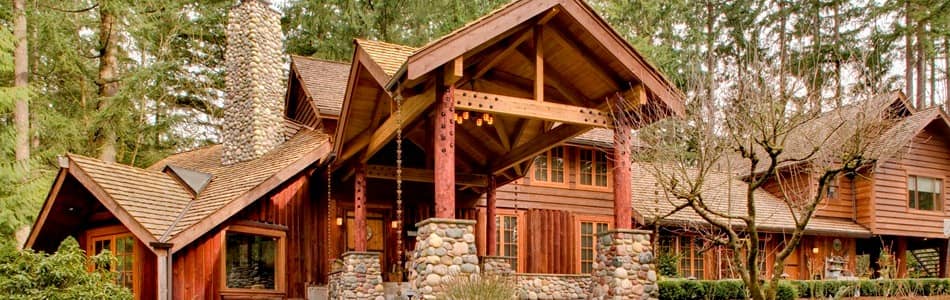 Award-Winning Covered Portico Entry Addtion on Log House