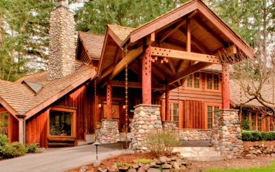 Log Home Covered Entry